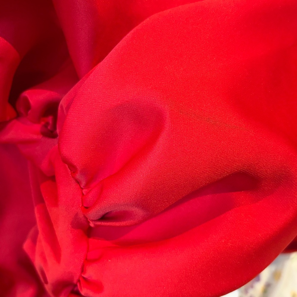 Mac Duggal Red Strapless Mini Dress With Rose Ruffle Detail NWT 20705 - Picture 15 of 16